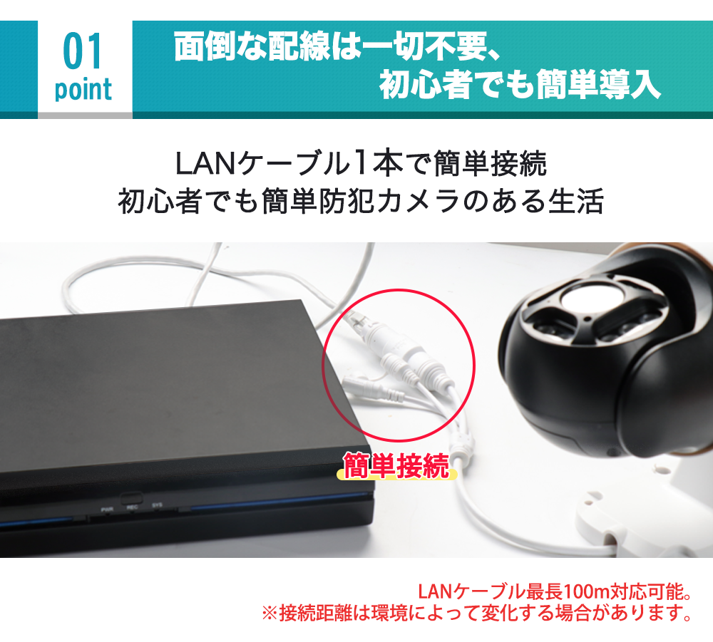 防犯カメラ POE給電 屋外カメラ1～8台を自由に選べるセット K-GB215