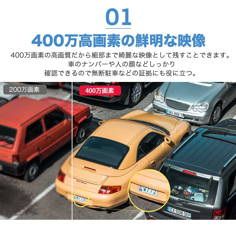 防犯カメラ ソーラー充電400万画素4W出力ソーラーパネル U-GB219