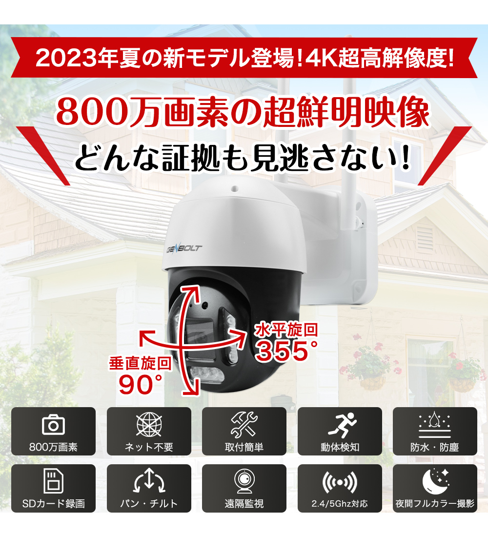 新登場！800万画素の超鮮明映像防犯カメラ！GB213V